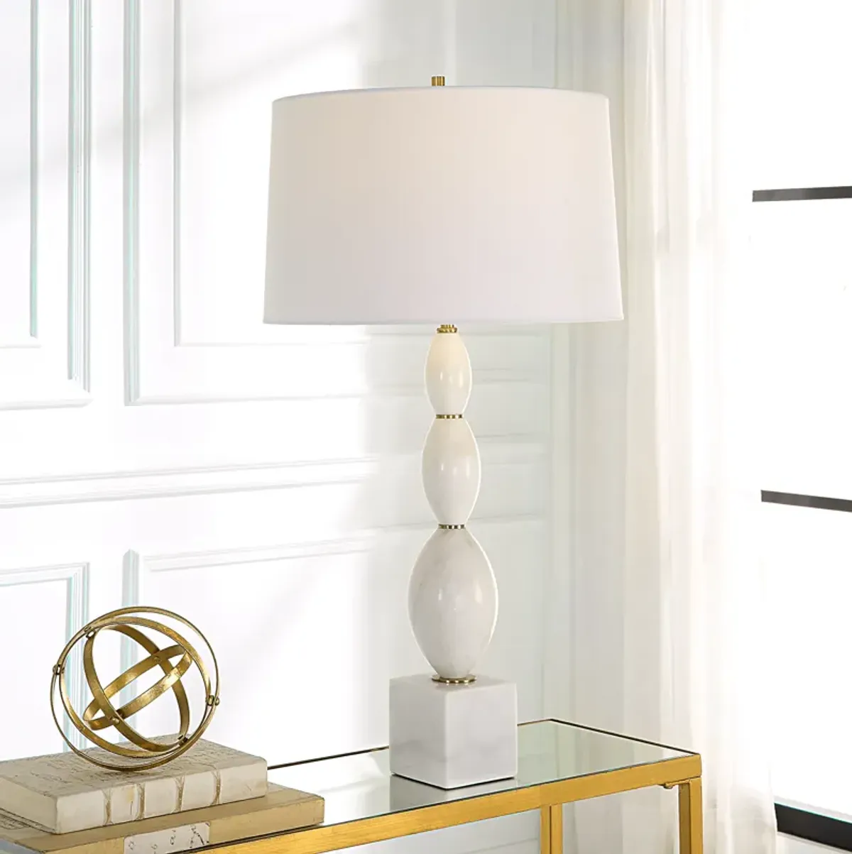 Regalia White Marble Table Lamp