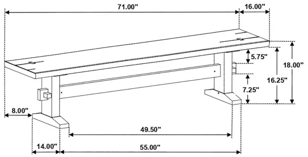 Abbeville Trestle Bench