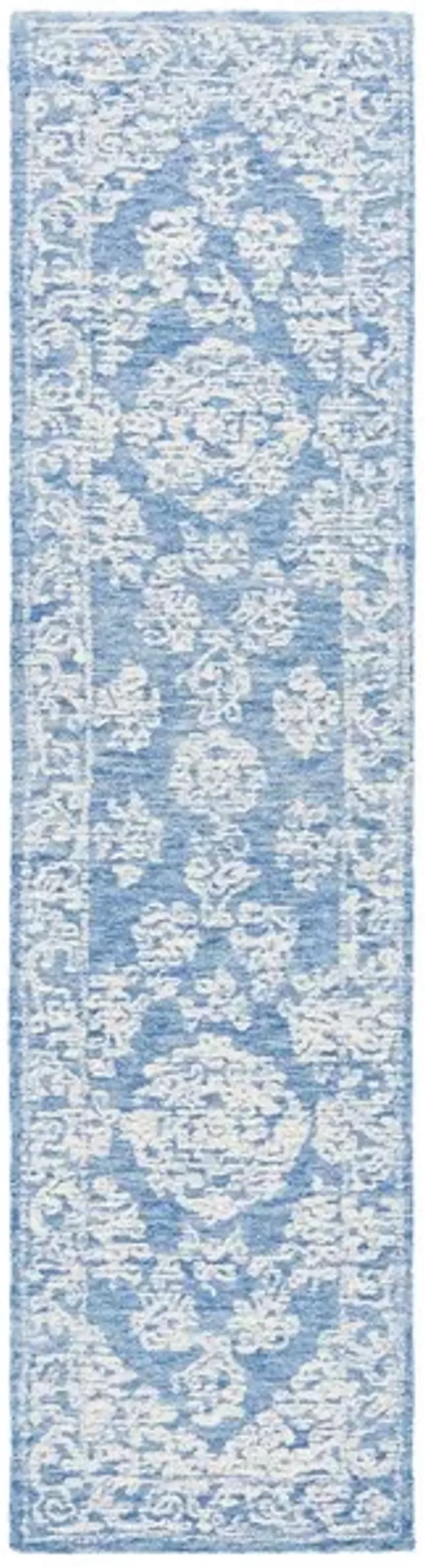 EBONY 308 Blue  2'-3' X 9' Runner Rug