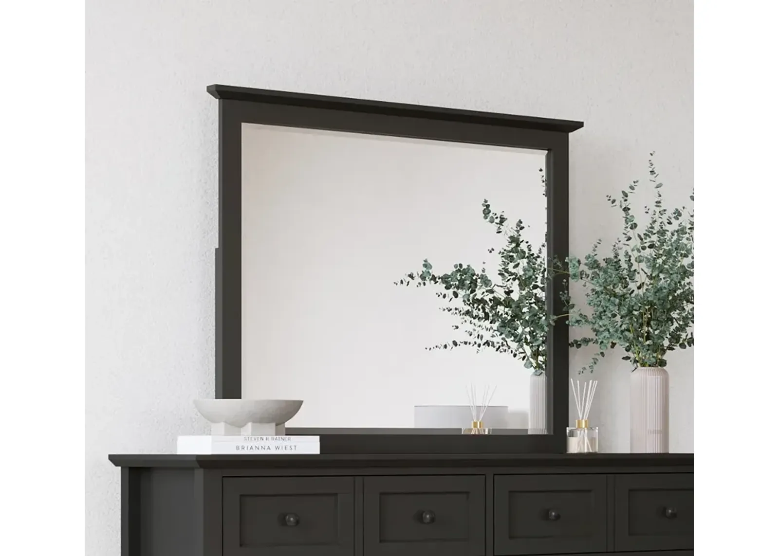 Grace Wall or Dresser Mirror in Raven Black