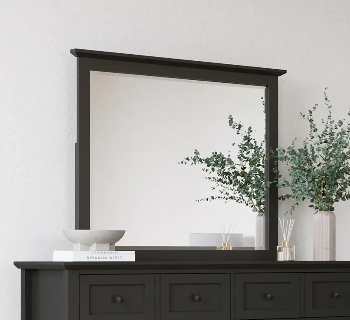 Grace Wall or Dresser Mirror in Raven Black