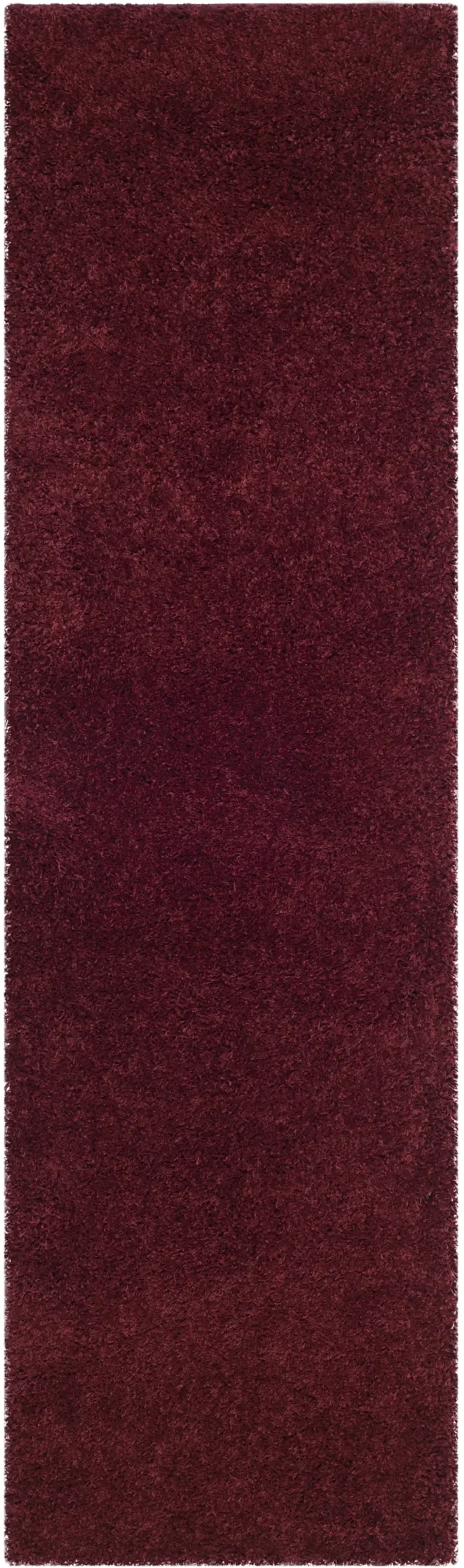 LAGUNA SHAG 303 MAROON 2'-3' x 10' Runner Rug