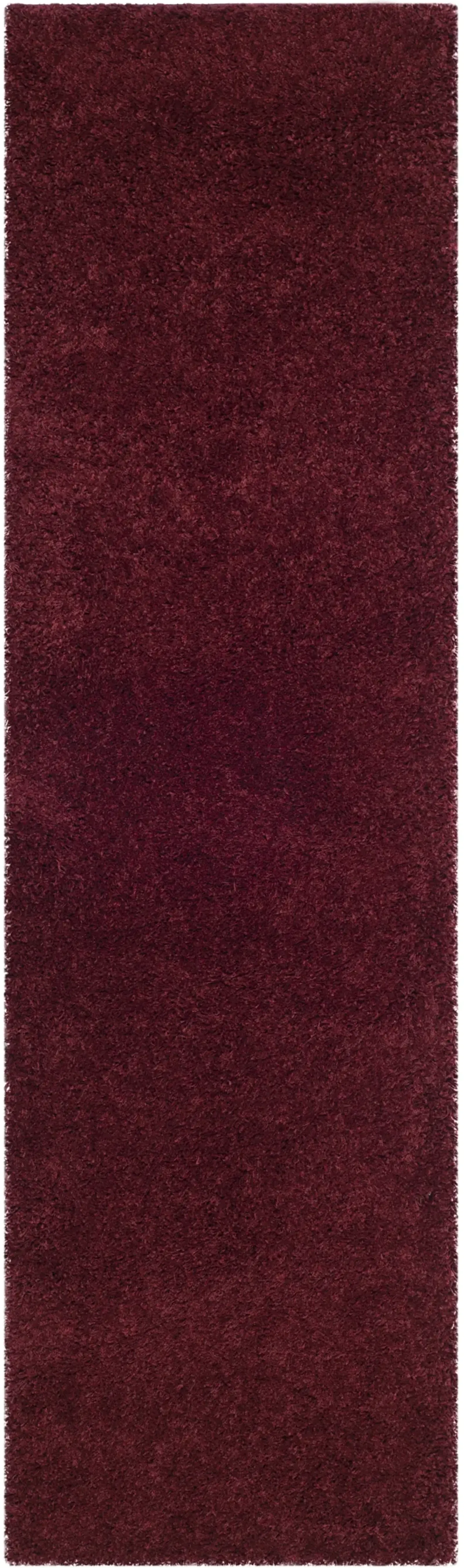 LAGUNA SHAG 303 MAROON 2'-3' x 10' Runner Rug