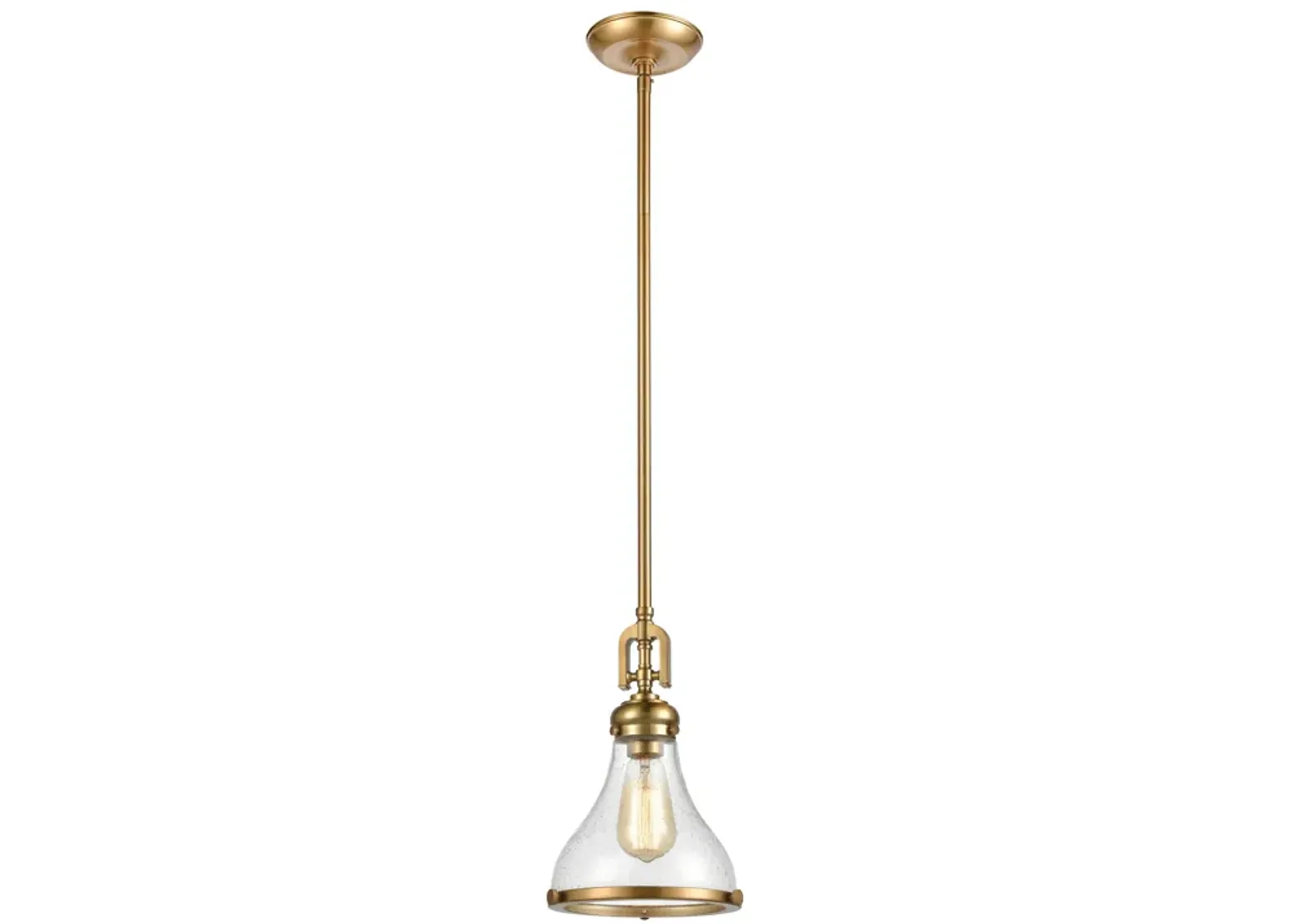 Rutherford 9" Wide 1-Light Mini Pendant - Satin Brass