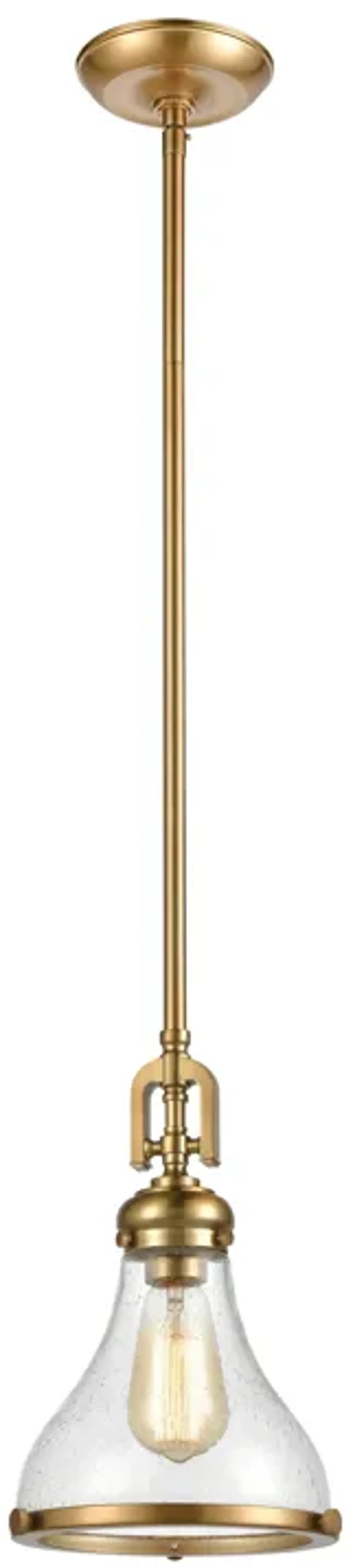 Rutherford 9" Wide 1-Light Mini Pendant - Satin Brass