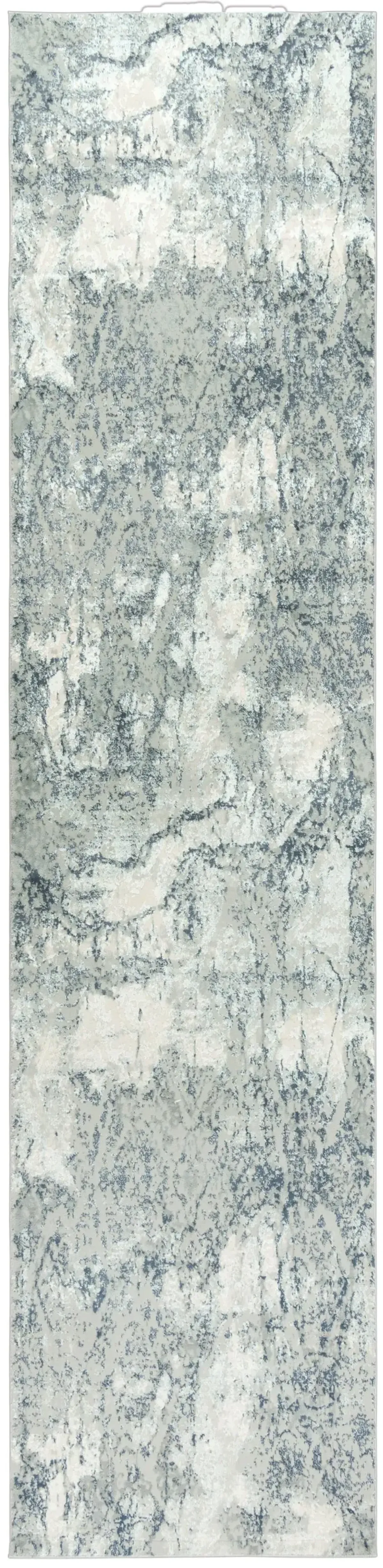 Chelsea Cream/Gray Abstract Polyester 2'7" x 9'6" Runner Rug