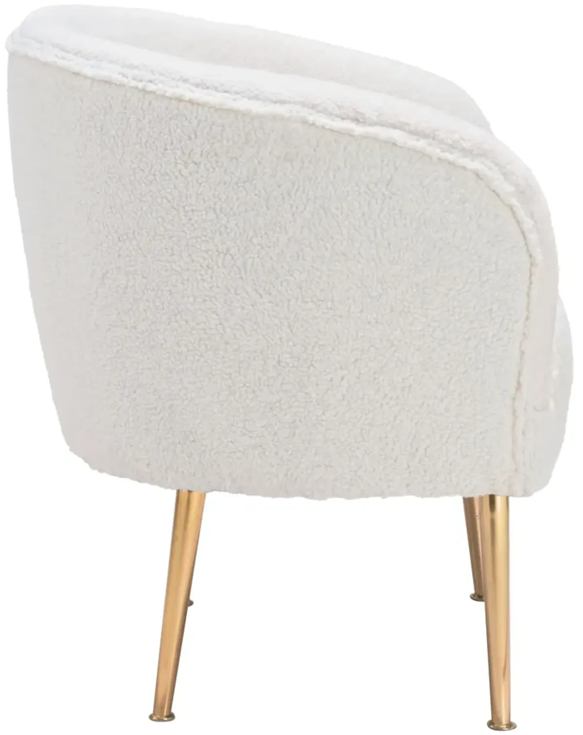 Sherpa Accent Chair Beige & Gold