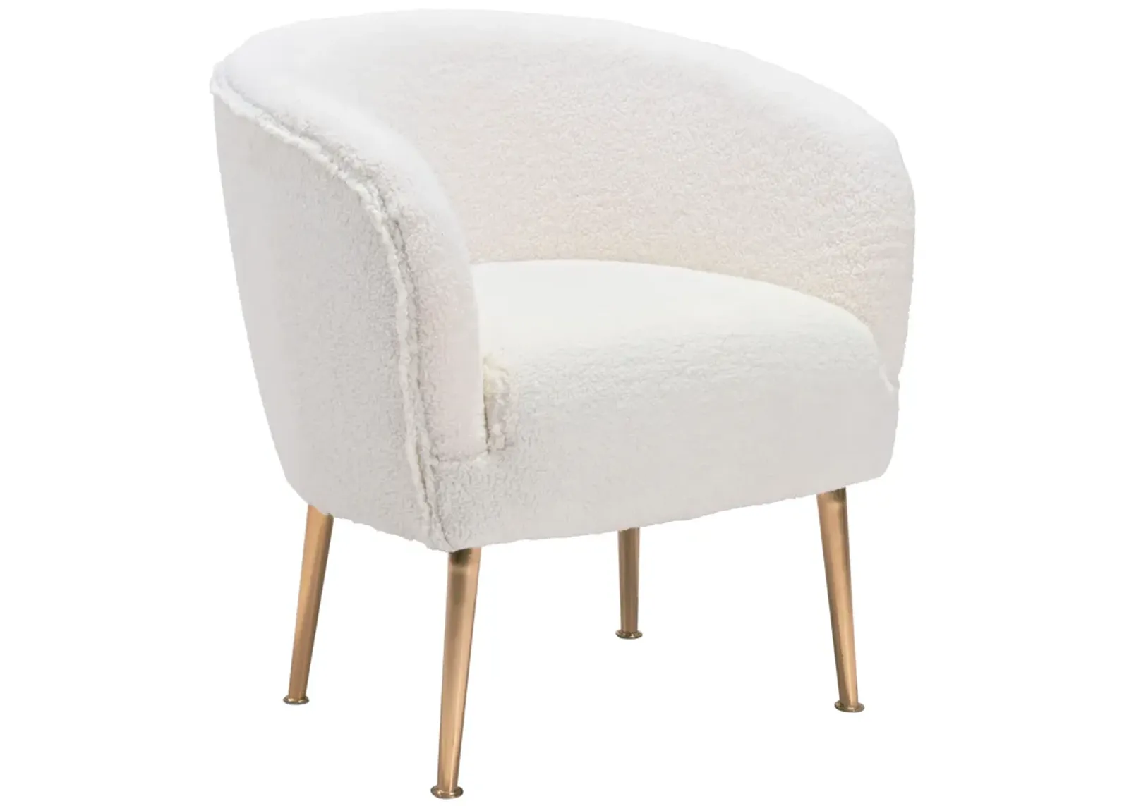 Sherpa Accent Chair Beige & Gold