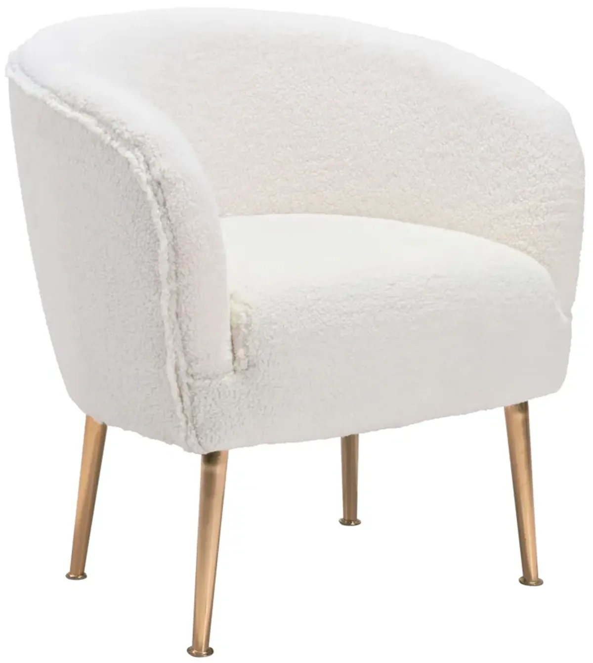 Sherpa Accent Chair Beige & Gold