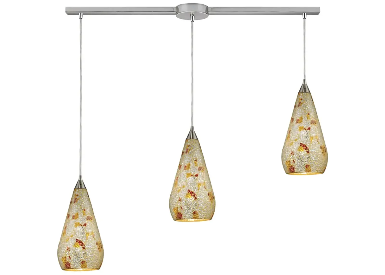 Curvalo 5" Wide 3-Light Mini Pendant - Satin Nickel