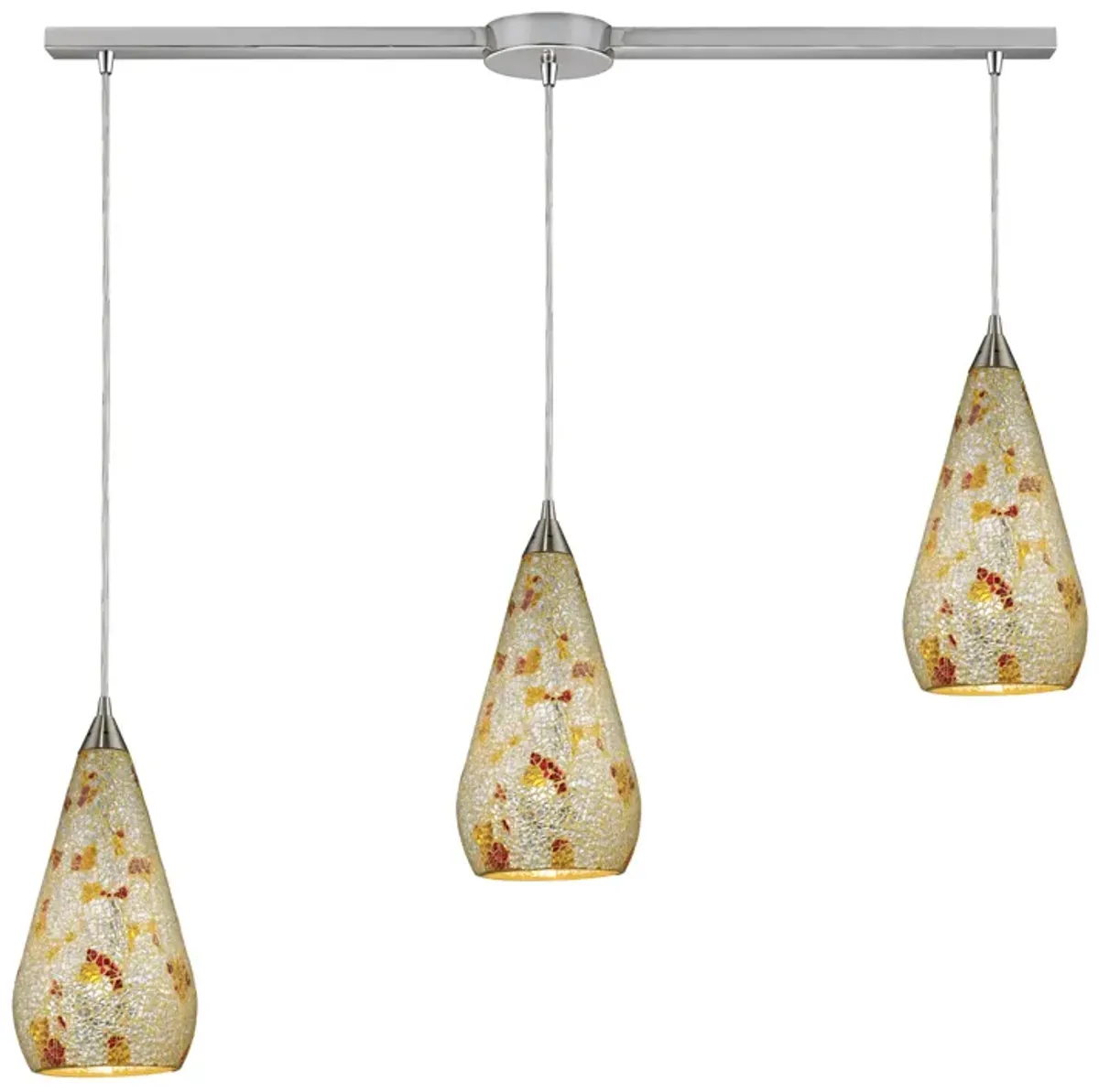 Curvalo 5" Wide 3-Light Mini Pendant - Satin Nickel