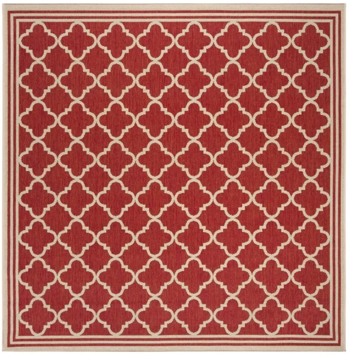 BEACH HOUSE 121 Red 4' X 4' Square Square Rug