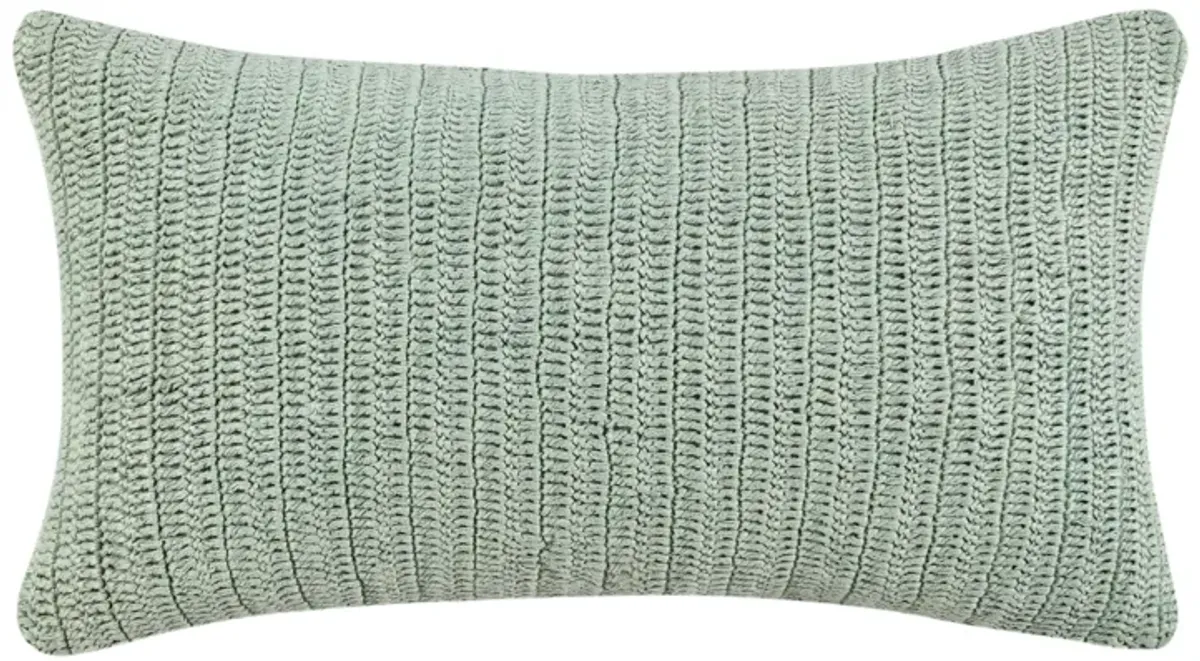 RIndiaa 14"x26" Belgian Linen Throw Pillow, Sagebrush Green