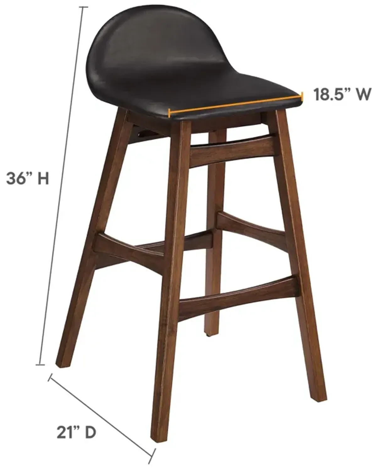 Juno Wood Bar Stool - Set of 2