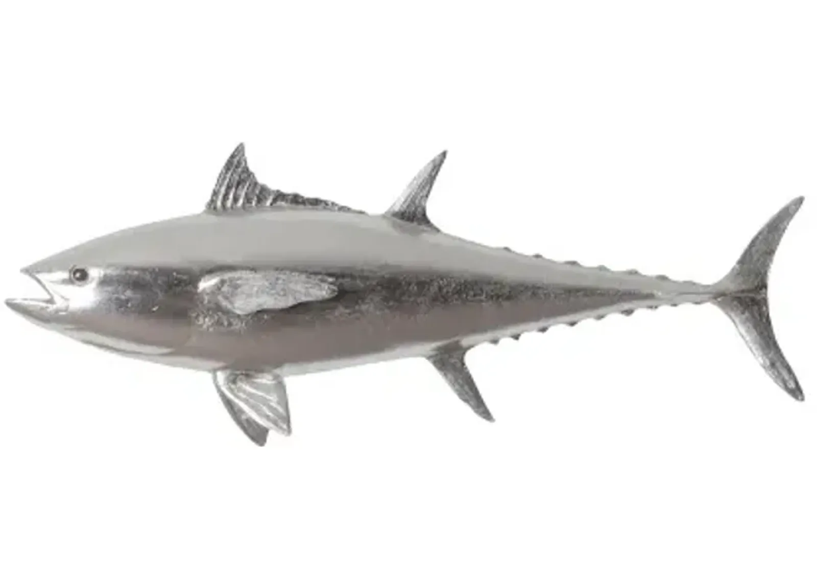 bluefin tuna fish wall sculpture, resin, silver leaf