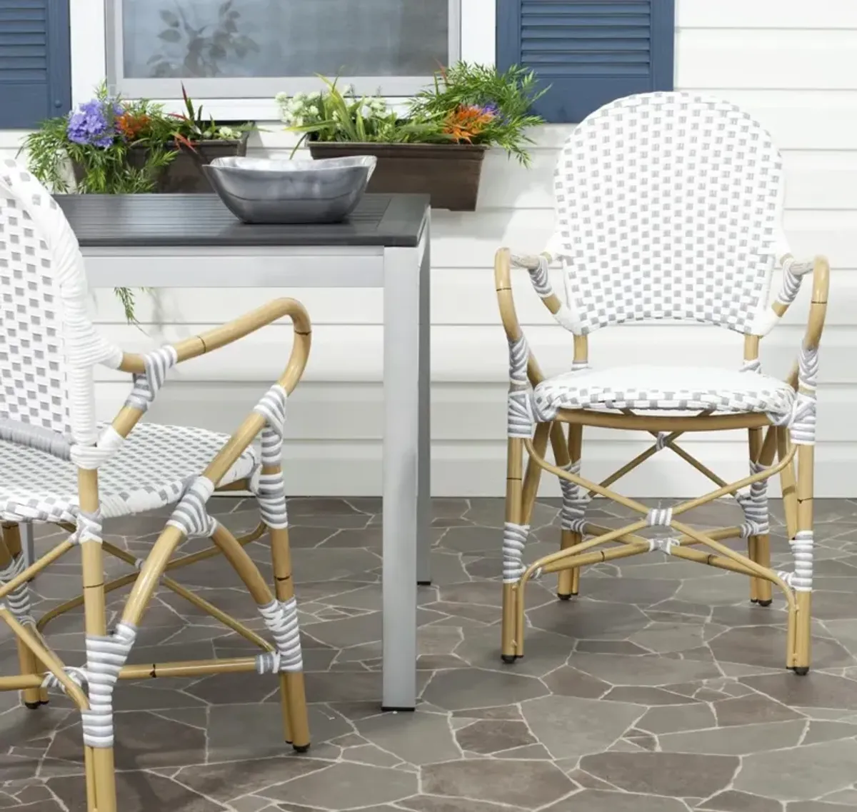 HOOPER INDOOR-OUTDOOR STACKING ARMCHAIR  - Set of 2