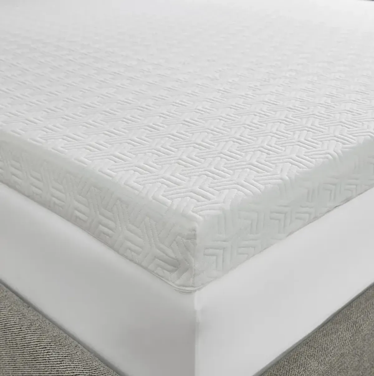 Sleep Philosophy 3" Gel Memory Foam with 3M Cover White Mattress Topper