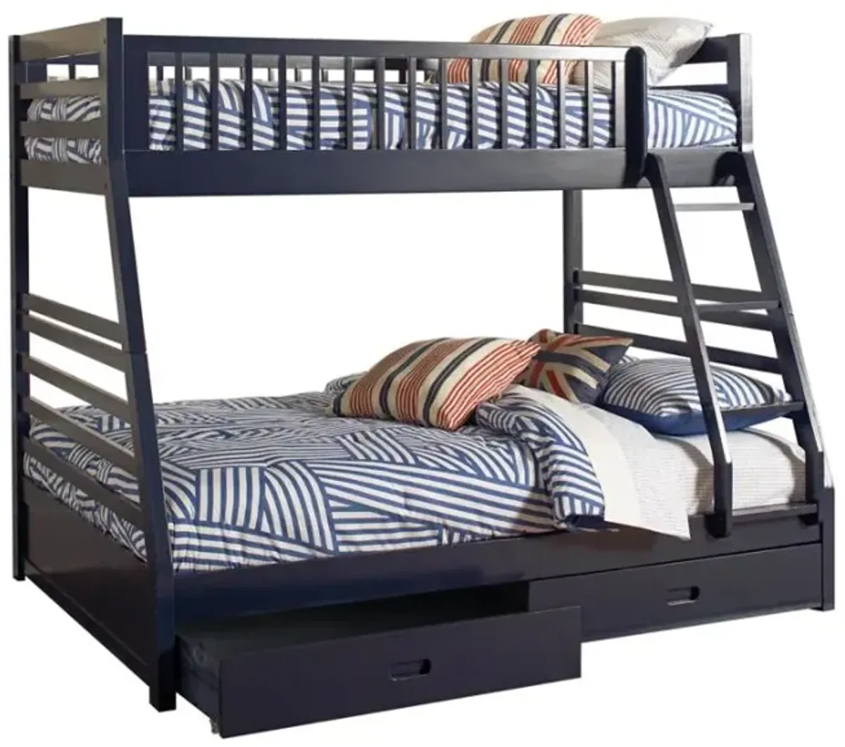 Ashton Twin Over Full 2-drawer Bunk Bed Navy Blue