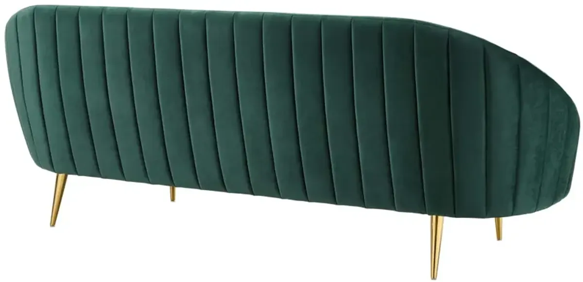 Sublime Vertical Curve Back Performance Velvet Sofa