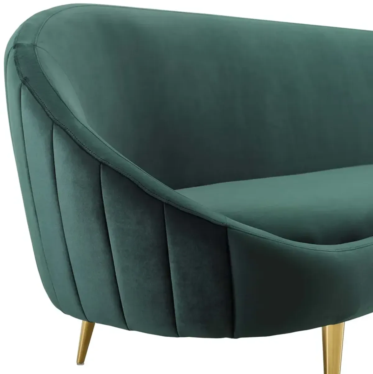 Sublime Vertical Curve Back Performance Velvet Sofa