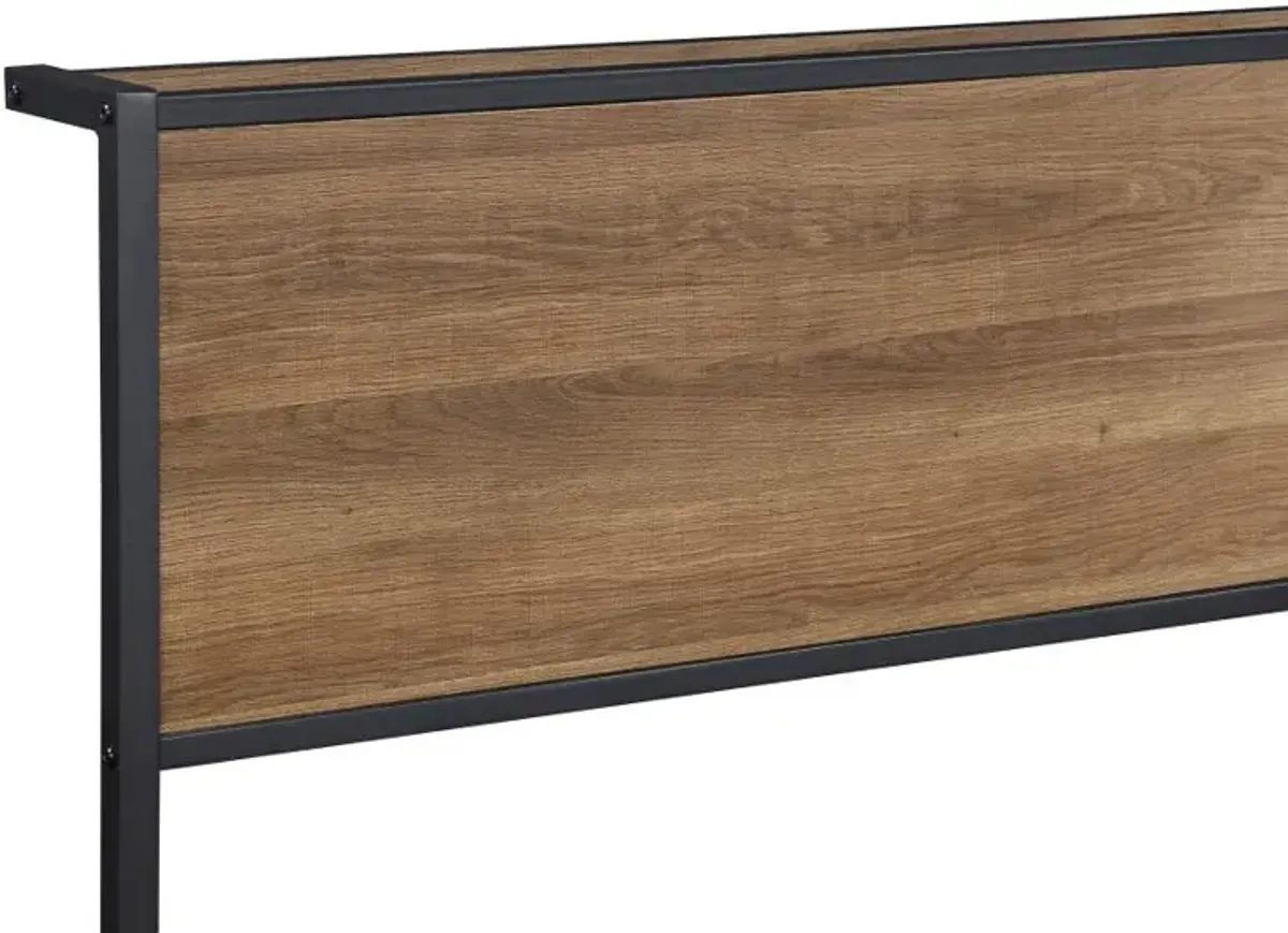 Ricky Twin Platform Bed Light Oak and Black