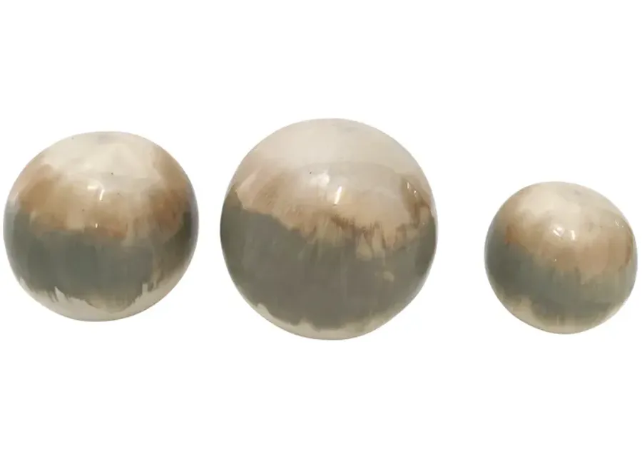 Metal, S/3 4/5/6" Galaxy Orbs, Pearl