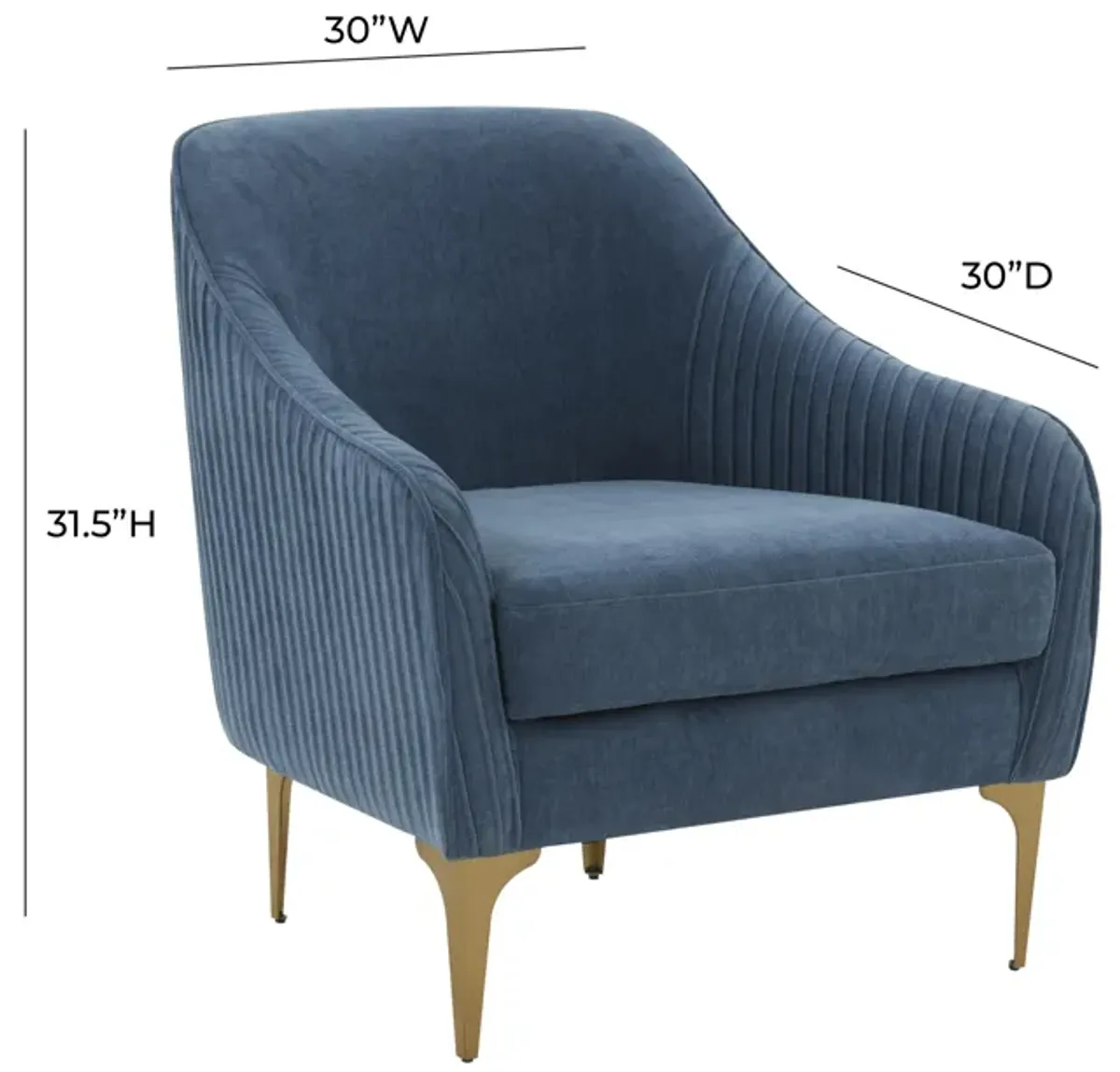 Serena Blue Velvet Accent Chair