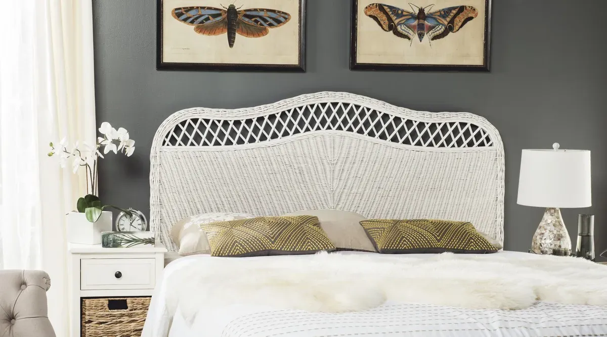 Sephina White Rattan Headboard