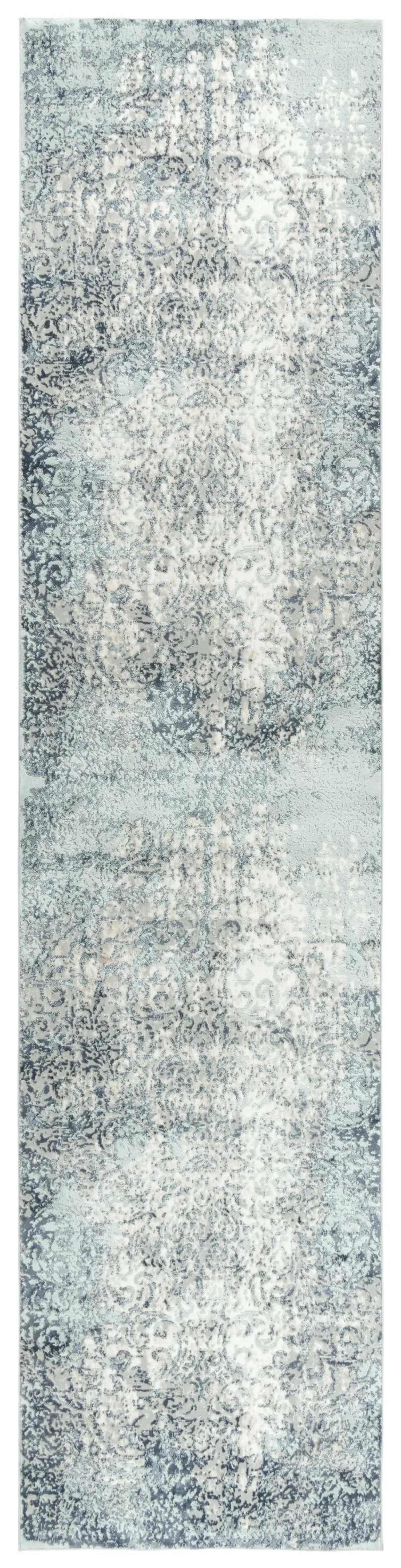 Chelsea Cream/Gray Vine/Scroll Polyester 2'7" x 9'6" Runner Rug