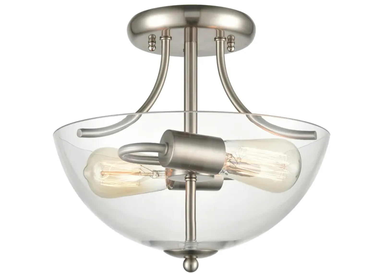 Astoria 15" Wide 2-Light Semi Flush Mount - Brushed Nickel