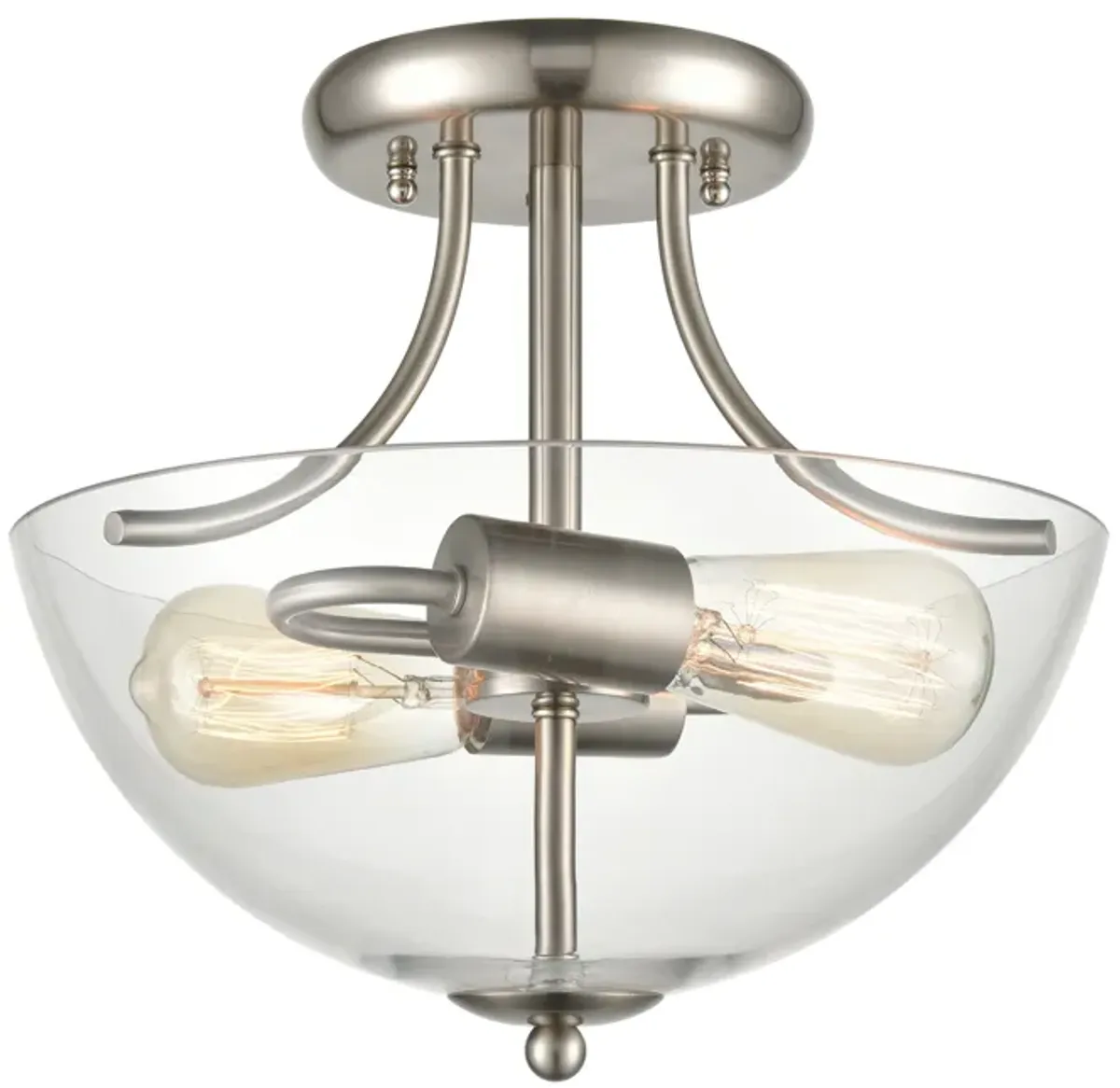 Astoria 15" Wide 2-Light Semi Flush Mount - Brushed Nickel