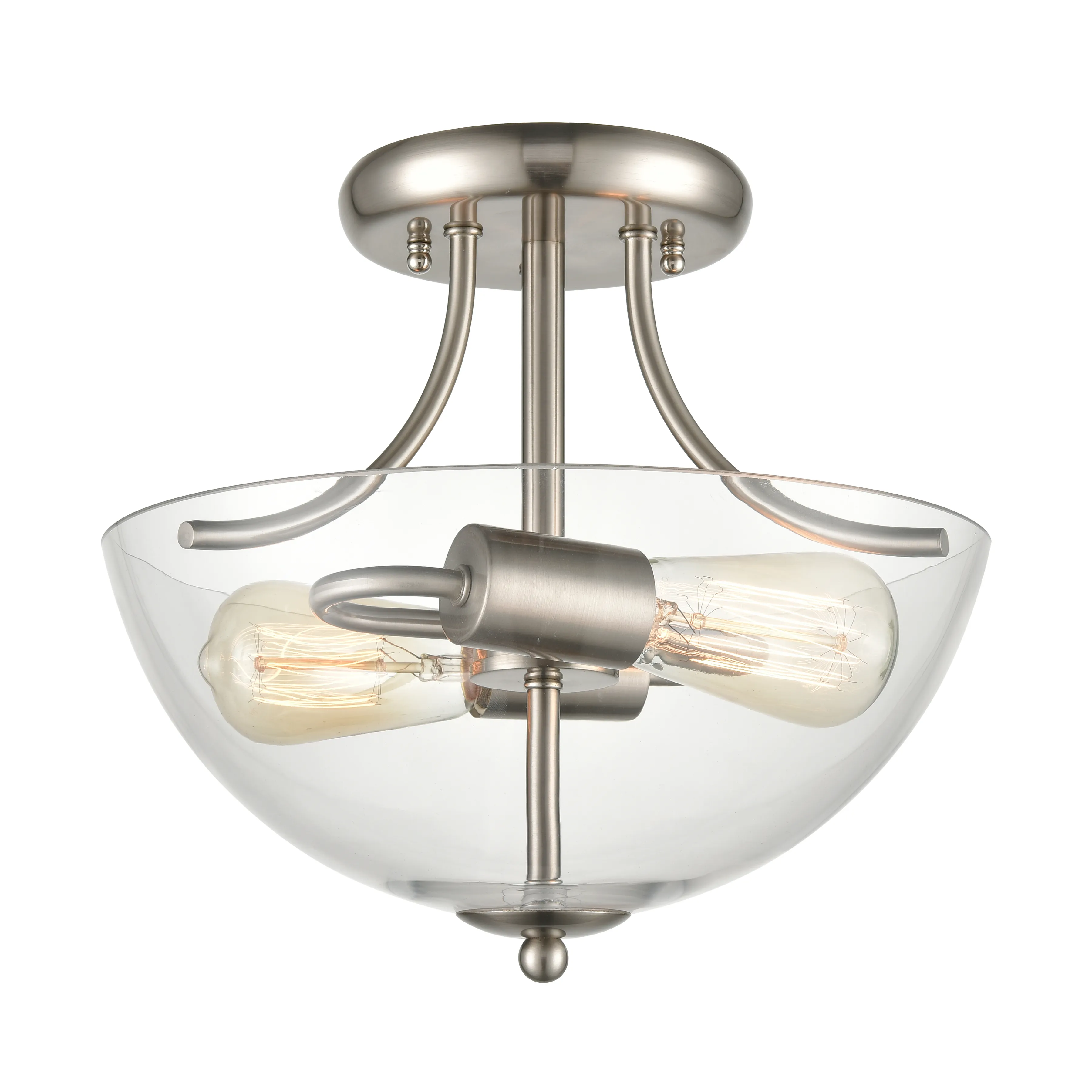 Astoria 15" Wide 2-Light Semi Flush Mount - Brushed Nickel