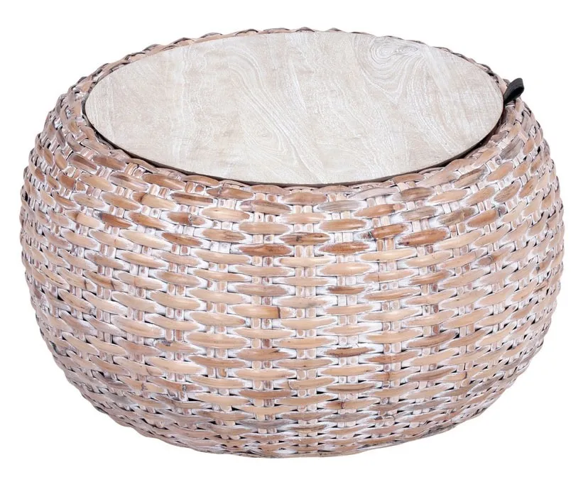 Klayrisa Wood Rattan Coffee Table