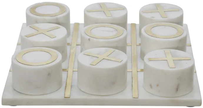 Marble 7x7 Tic-tac-toe, Black/gold