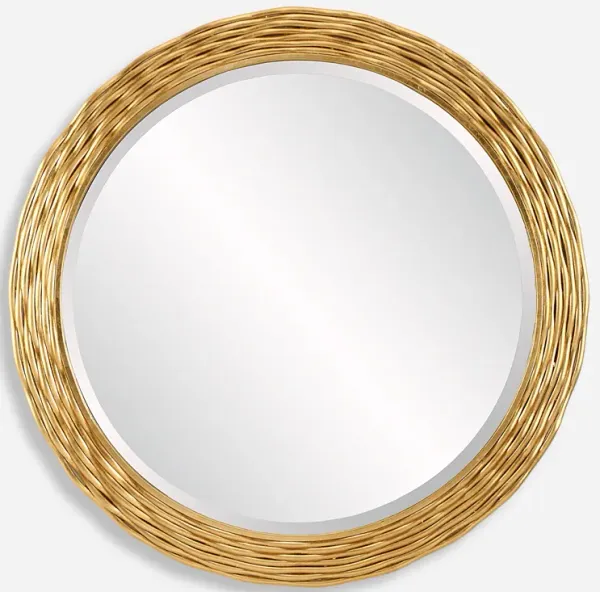 Celeste Gold Round Mirror