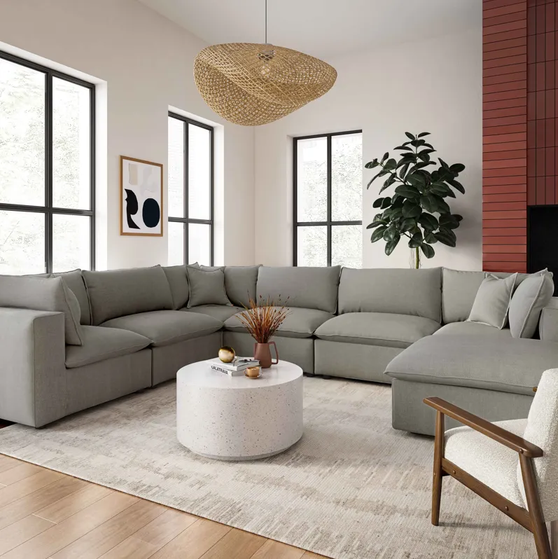 Cali Slate Modular Large Chaise Sectional