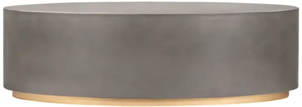 Anais Concrete and Brass Oval Coffee Table