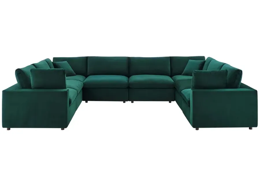 Commix Down Filled Overstuffed Performance Velvet 	8-Piece Sectional Sofa