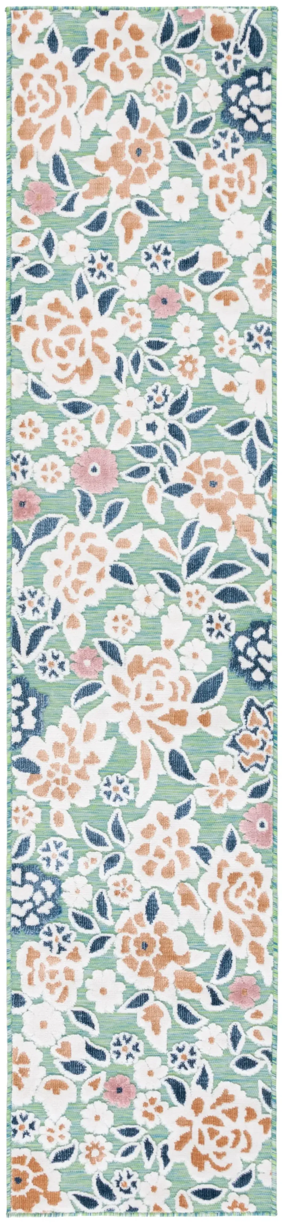 CABANA 485 GREEN  2' x 10' Runner Rug