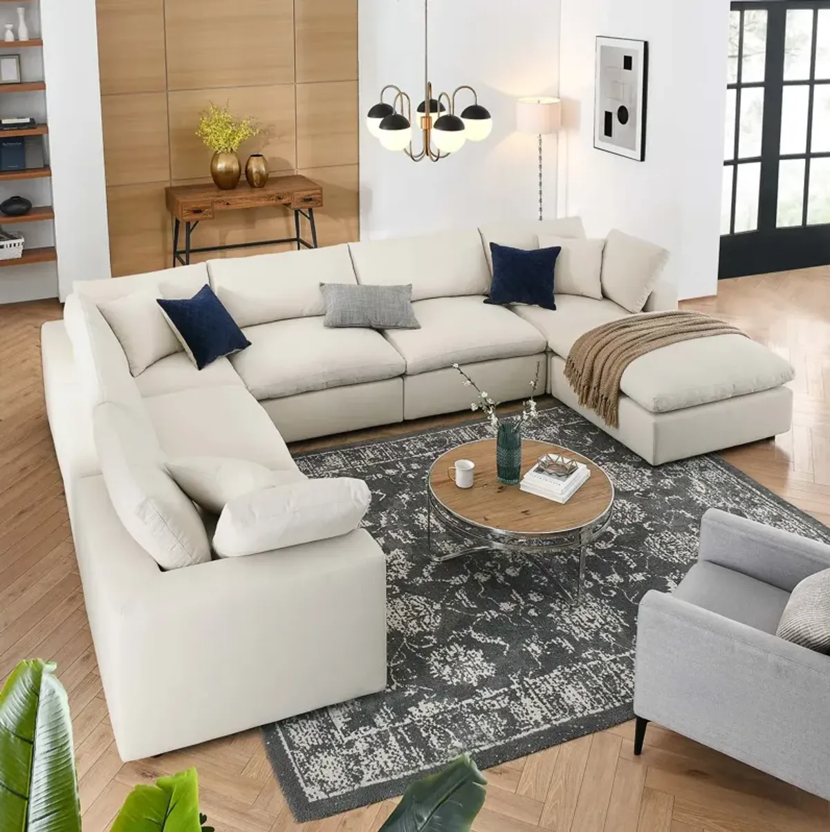 Commix Down Filled Overstuffed 7-Piece Sectional Sofa