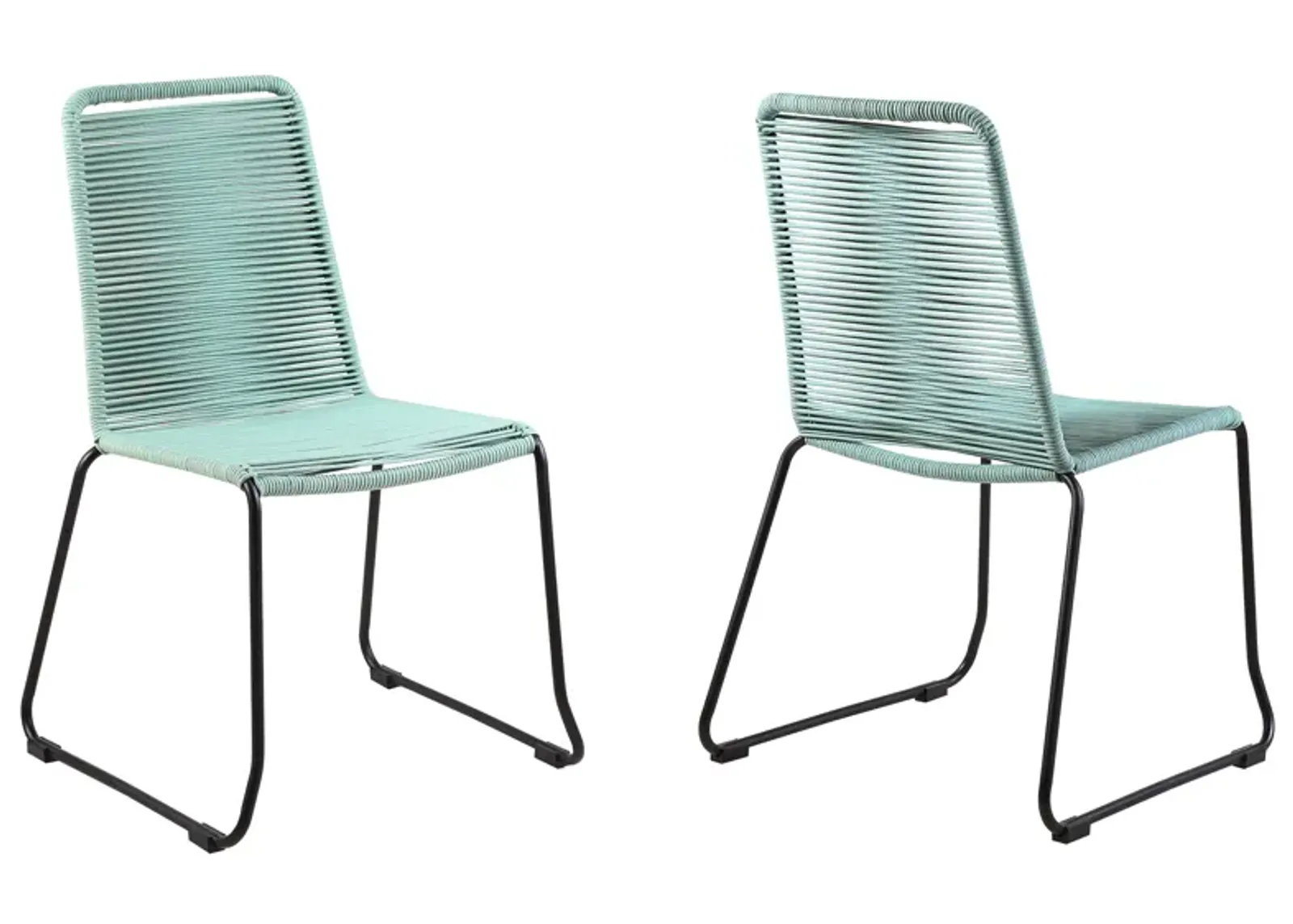 Shasta Metal And Rope Stackable Indoor/Outdoor Dining Chair - Set of 2