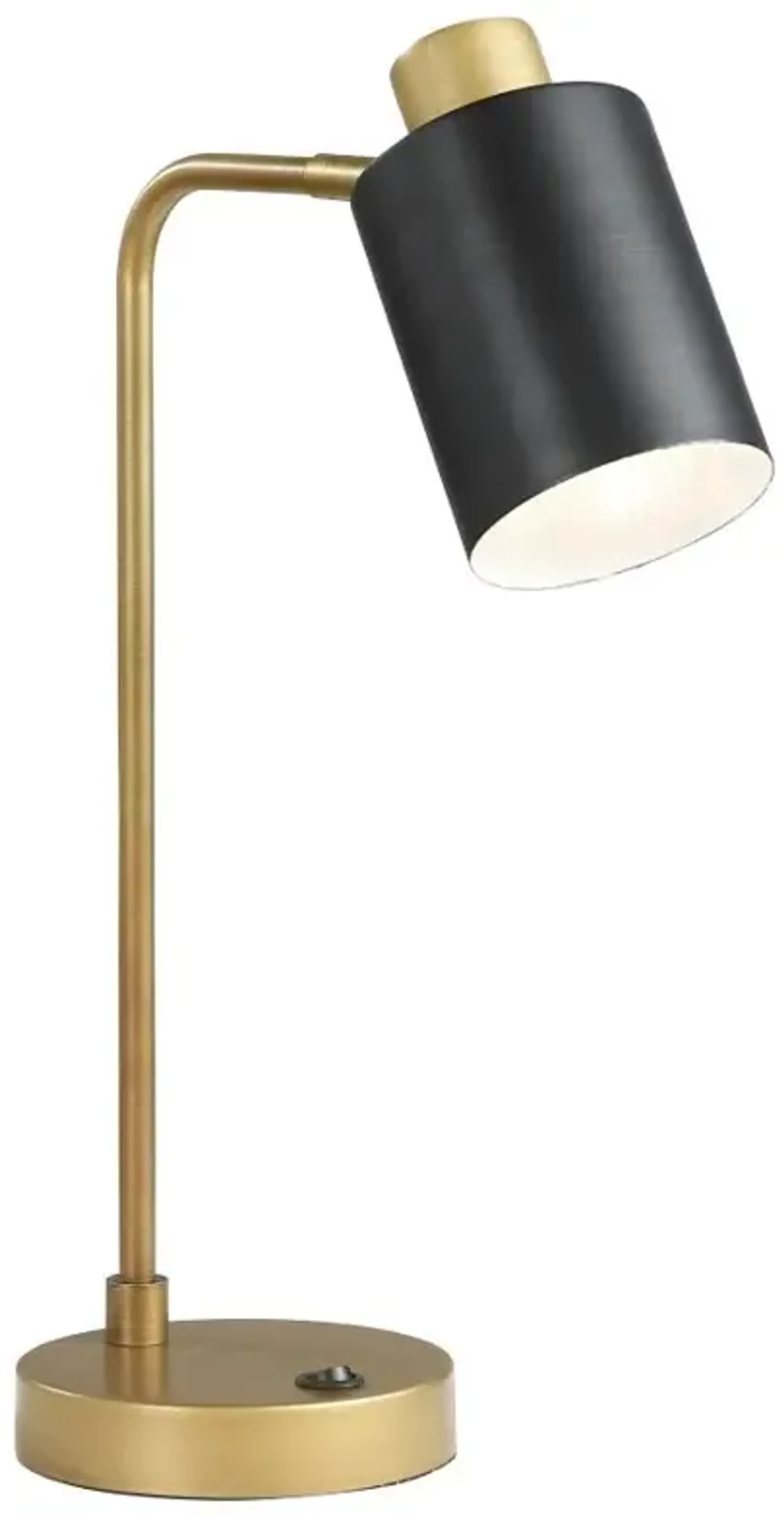 Cherise Adjustable Shade Table Lamp Antique Brass and Matte Black