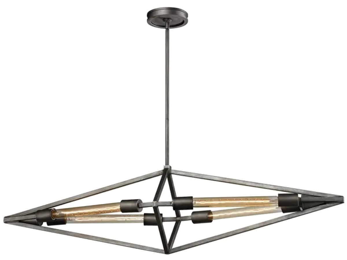 Laboratory 11" Wide 4-Light Chandelier - Weathered Zinc