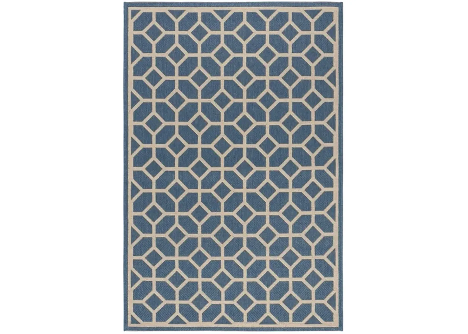 Safavieh BEACH HOUSE Collection BHS127M-5 Blue / Creme 5'-3" X 7'-6"