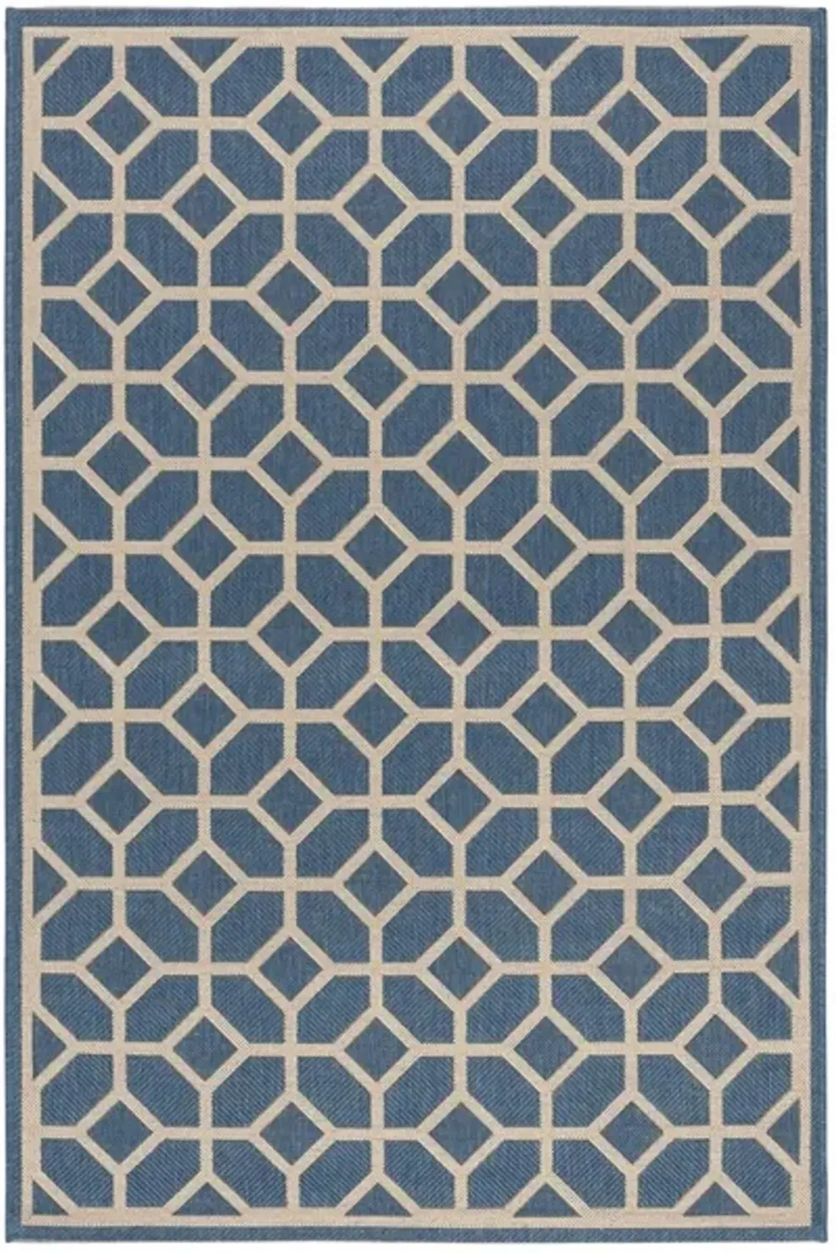 Safavieh BEACH HOUSE Collection BHS127M-5 Blue / Creme 5'-3" X 7'-6"