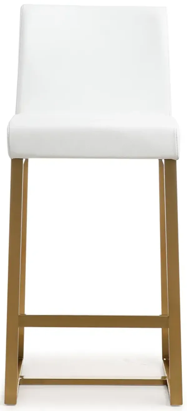denmark white gold steel counter stool (set of 2)