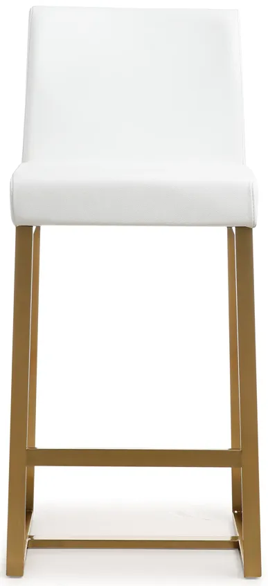 denmark white gold steel counter stool (set of 2)