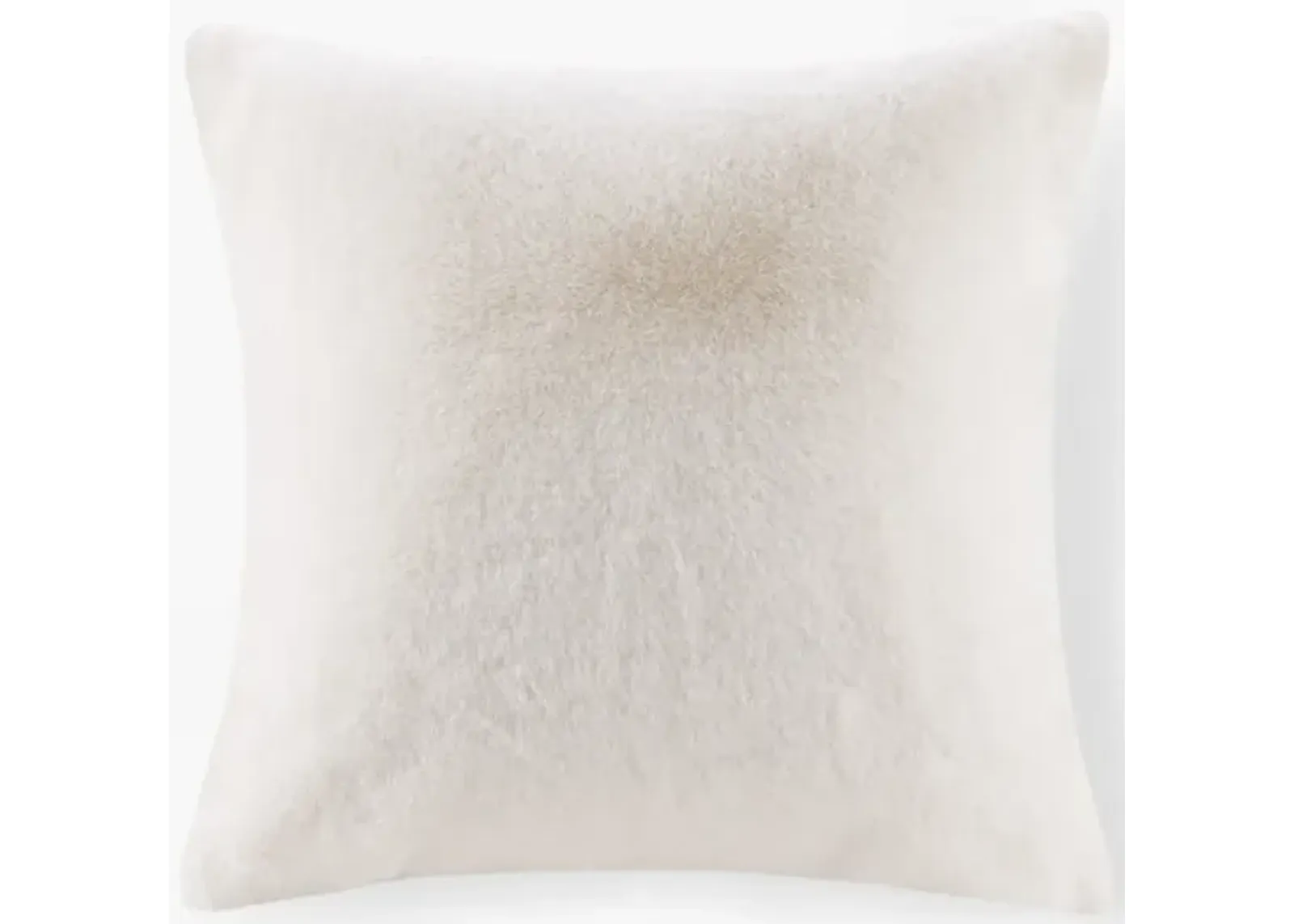 Croscill Sable Ivory Solid Faux Fur Square Decor Pillow