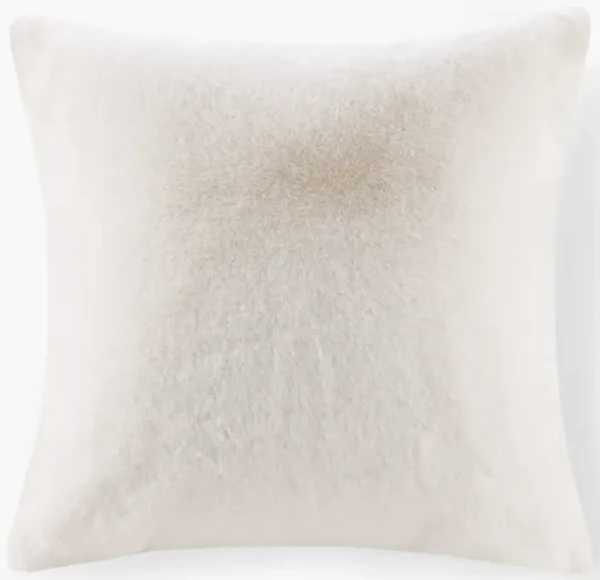 Croscill Sable Ivory Solid Faux Fur Square Decor Pillow