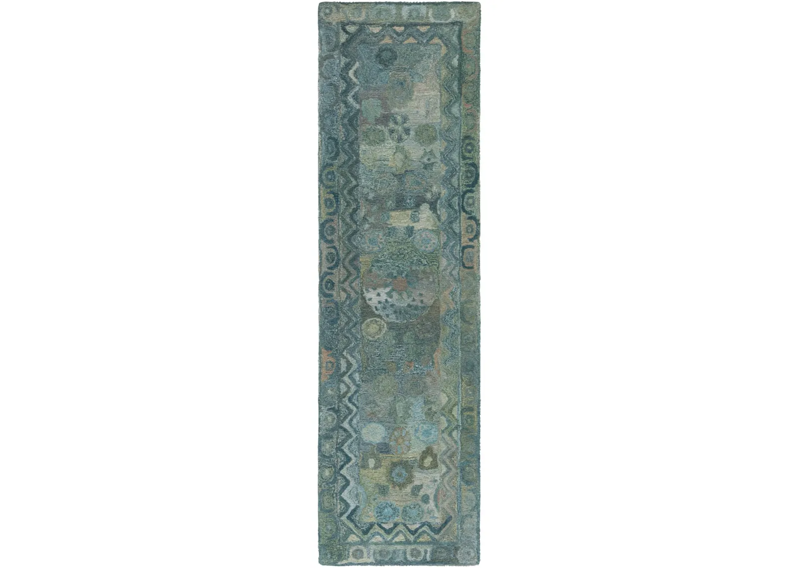 ANATOLIA 411 AQUA  2'-3' x 8' Runner Rug